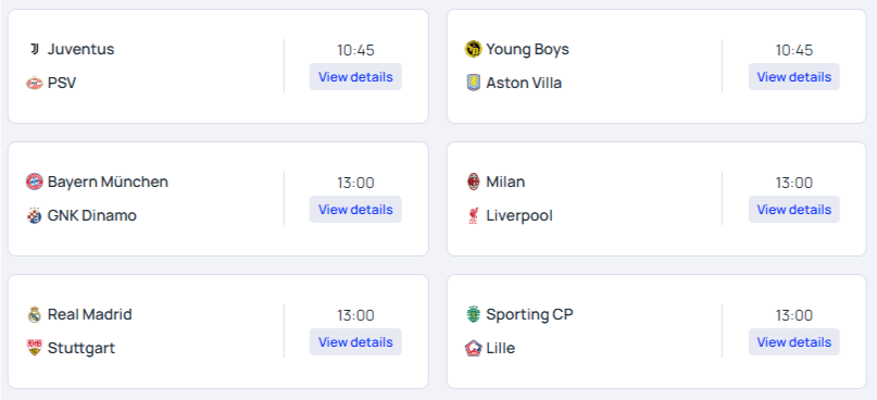 Partidos de la Fase de Liga 17 Setiembre 2024