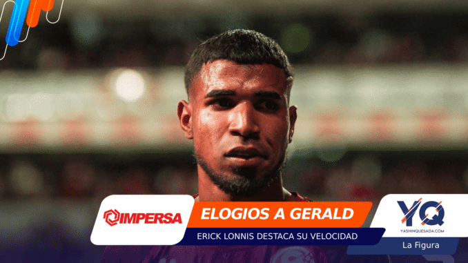 Close-up portrait of a male footballer with a serious expression, blurred stadium background and bold article banners across the lower portion of the image.