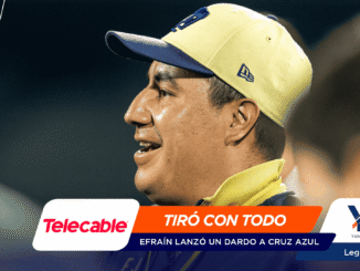 Athlete in a yellow cap facing left with colorful overlay graphics and sponsor logos on a dark banner background (Telecable, YQ).
