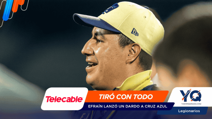Athlete in a yellow cap facing left with colorful overlay graphics and sponsor logos on a dark banner background (Telecable, YQ).