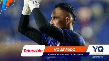 Soccer goalkeeper raising gloved hands in celebration, with bold brand banners overlaying the scene