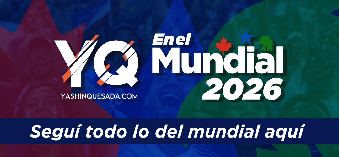 Promotional banner for Mundial 2026 with IQ and Enel logos and the slogan 'Seguí todo lo del mundial aquí' on a dark blue strip.
