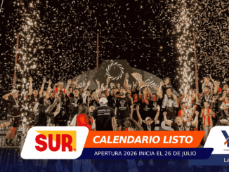 Crowd celebrating on a stage as confetti falls, with branding banners including SUR at the bottom.
