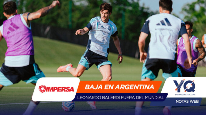 Soccer players in action on a green field, central player in white and blue kit kicking the ball while others in purple bibs approach; bold sponsor banners across the bottom.