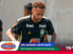 Brazil national footballer in a black training kit with Itaú logo, looking down; colorful news banners overlay at bottom saying 'NO JUGARÁ ANTE HAITÍ' and 'Pero Neymar ya entrenó con el grupo'.