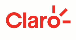 Claro logo in red on white background, the telecommunications brand name with stylized marks