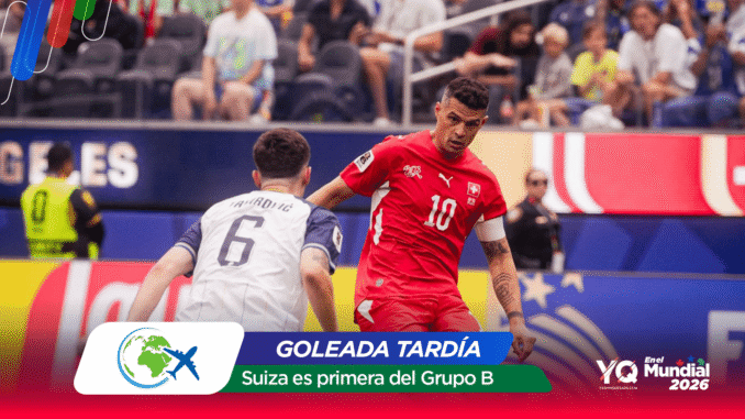 Soccer player in red (No. 10) challenges a white-jersey defender during a match, crowd in the background with banners still image overlay nearby.