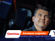 Man looking upward on a sports event banner with orange-blue corner graphics and sponsor logos (Impersa, YQI) and the text 'Arranque exigente'