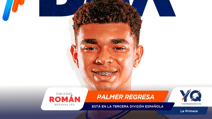 Close-up of a smiling young man with braces, overlaid by an orange Palmer Regresa banner and sponsor logos.