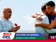 Two athletes in athletic gear hug on a sunny beach, with sponsor banners from BioGel and Mundial 2026 visible at the bottom.