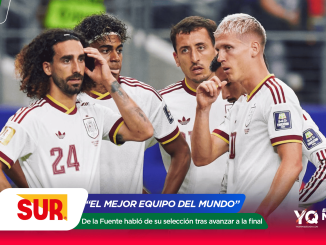 Group of soccer players in white uniforms celebrate on the field, with colorful sponsor graphics overlaid in the foreground.